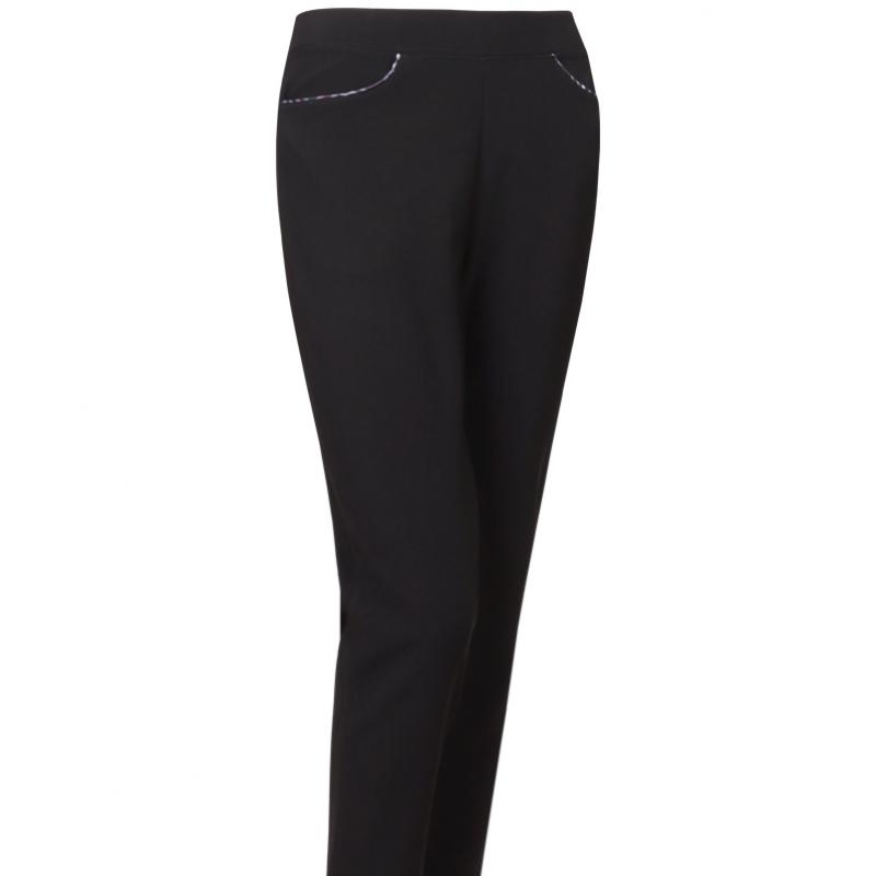 Shop Women Stretch Waistband Plain Slacks Navy Ace Wpt 1576