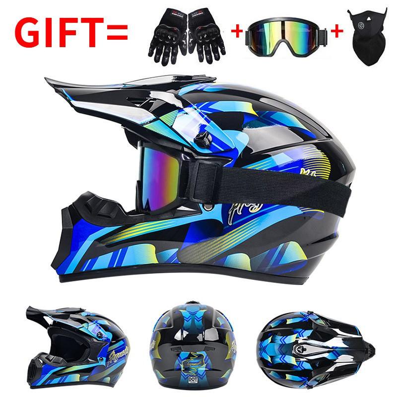 Full Face Motorcycle Helmet Off-Road ATV Dirt Bike Mountain Downhill Karting Safety Protection
