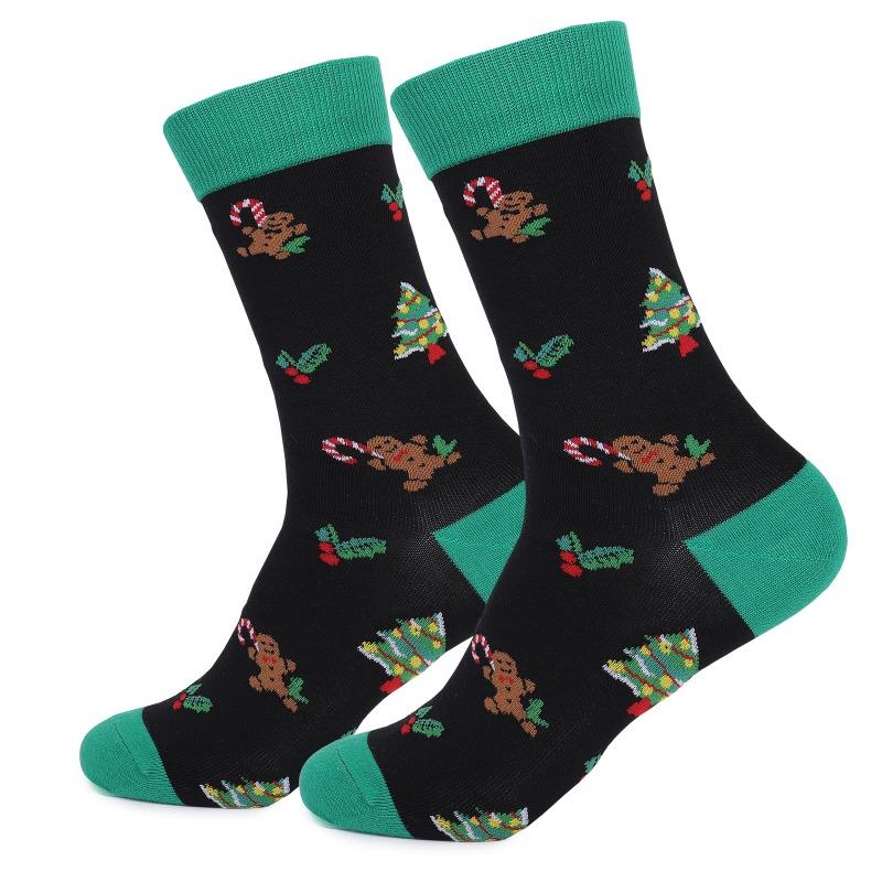 Ladies Autumn Winter Santa Elk Christmas Mid Tube Cotton Socks