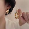 Vintage Exaggerate Twisted Knot Drop Earrings for Women Thick Metal Big Earrings for Women Banquet Party Jewelry Gifts