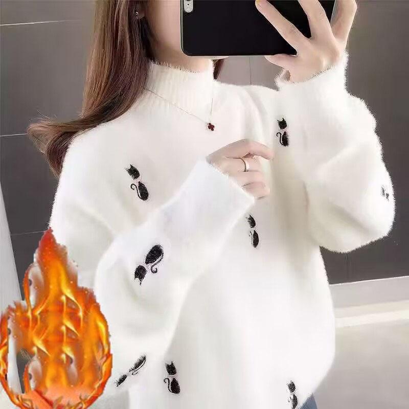 

Женский короткий джемпер большого размера на весну, осень и зиму, свободный, удобный, повседневный, теплый, с длинными рукавами, свитер XXS