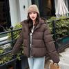 Winter new hooded women's simple solid color long-sleeved cold-proof short candy-colored bread clothes down cotton clothes