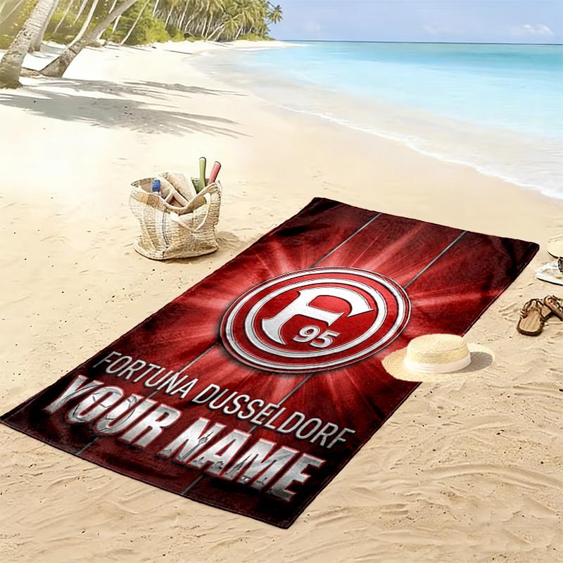 Name Custom Fortuna Düsseldorf Print Beach Towel, Large Soft Quick Dry Towel for Beach Camping Swimming