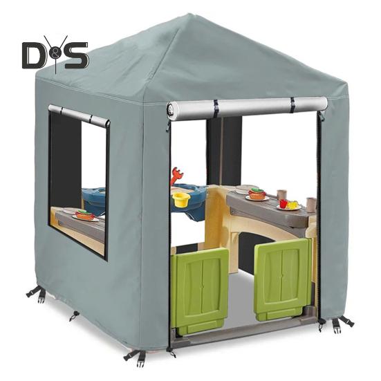 Outdoor Kids Playhouse Cover with Zippers Window Waterproof UV-Resistant Simple Installation Playhouse Protector Cover