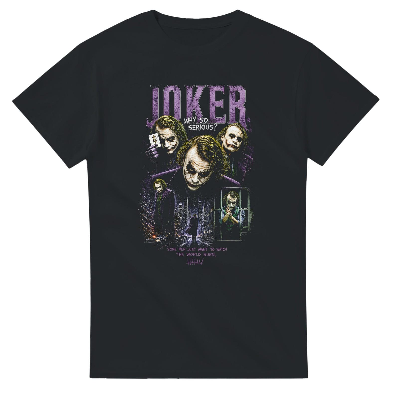 The Dark Knight Joker Halftone Heavyweight Unisex Crewneck T shirt | Gildan® 5000 S