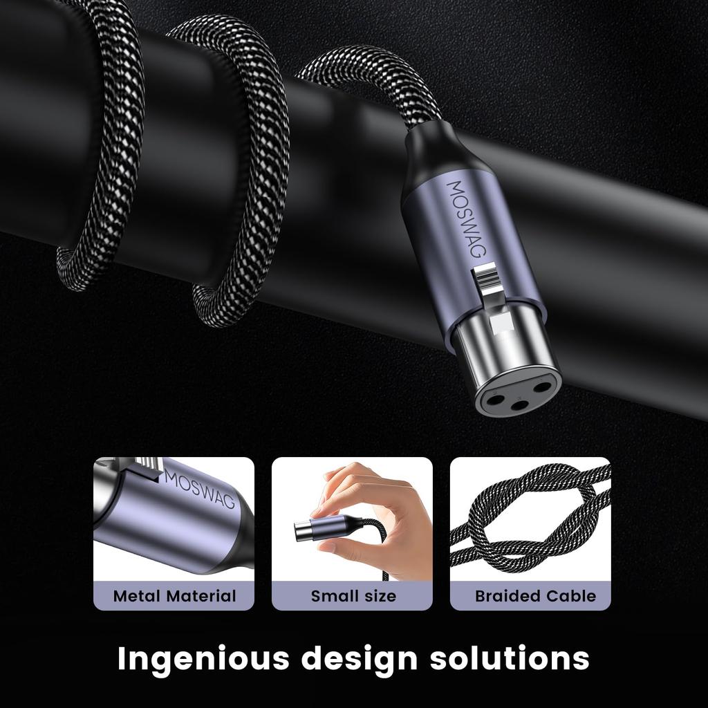 MOSWAG XLR Cable Microphone Cable 1 Meter XLR Cable XLR Balanced Connection for Microphone Recording Compatible with recording devices such as AV
