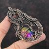 Tree Of Life Rainbow Solar Quartz Druzy Pendant Copper Wire Wrapped Jewelry Real Gemstone Handmade Pendant Copper Wire Pendant Gift For Wife