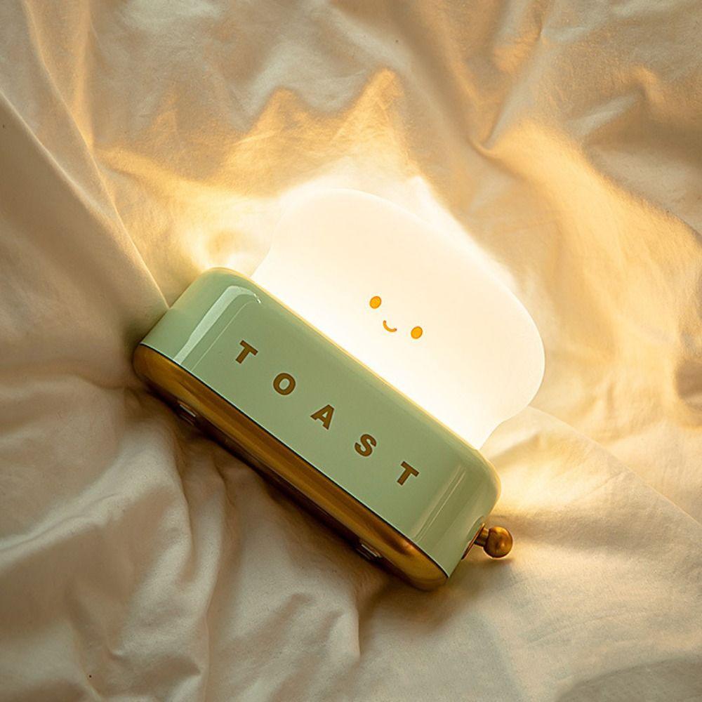Cartoon Toaster Lamp Dimmable Mini Table Lamp Ambient Lighting Bread Toast Table Light  Bedroom