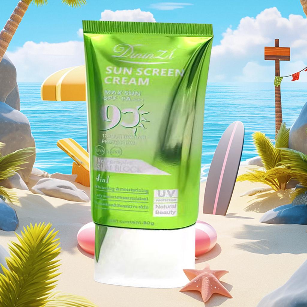 50g SPF90+ Sunscreen Cream Protector Cream Long-Lasting Waterproof Brightening Moisturizer Purple Isolation Lotion