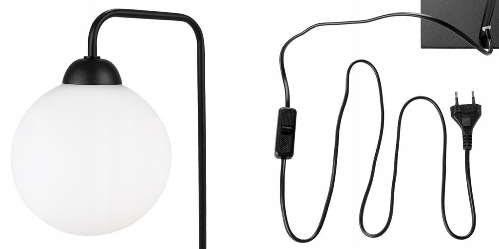 BLACK LED BALL TABLE LAMP 15cm