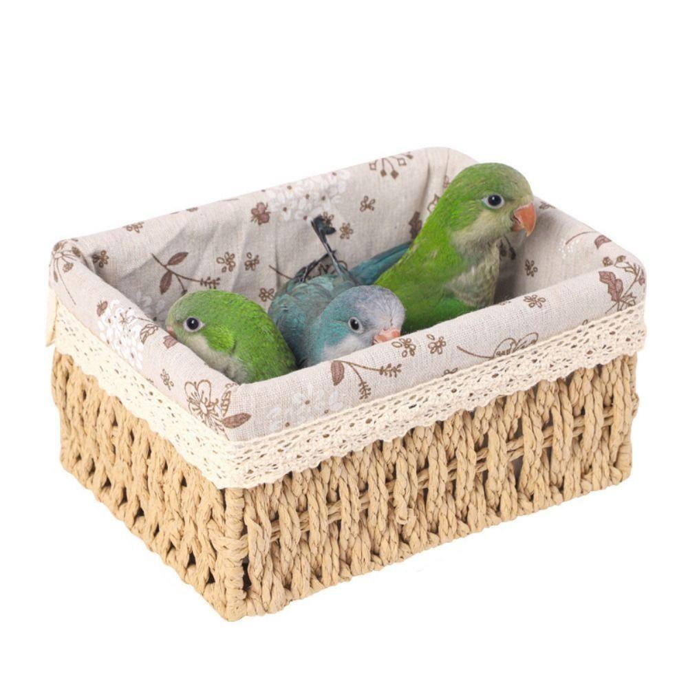 Rustic Style Cosmetics Storage Box Save Space Snacks Fruit Basket Weaving Storage Tray Bread