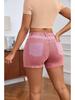 2025 European & American Stretch Fashion Patchwork Denim Hip-lifting Shorts for Women