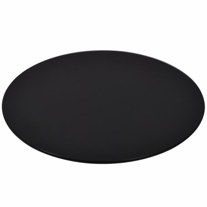 Round Table Top - VIDAXL - Tempered Glass - 600 Mm Diameter - Black