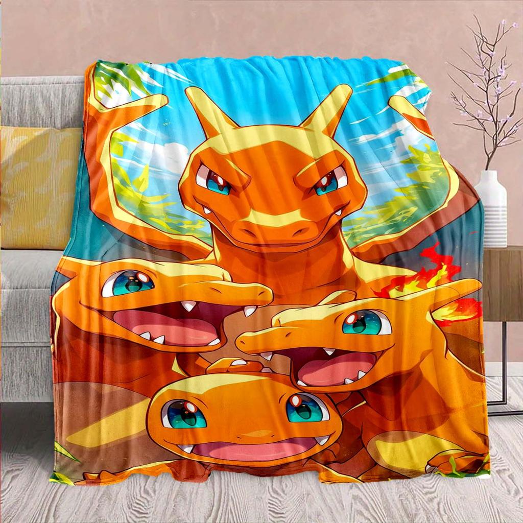 Pokémon Anime Flannel Blanket - Soft Warm Perfect for Sofa, Bedding Camping Travel Office Home Decor 