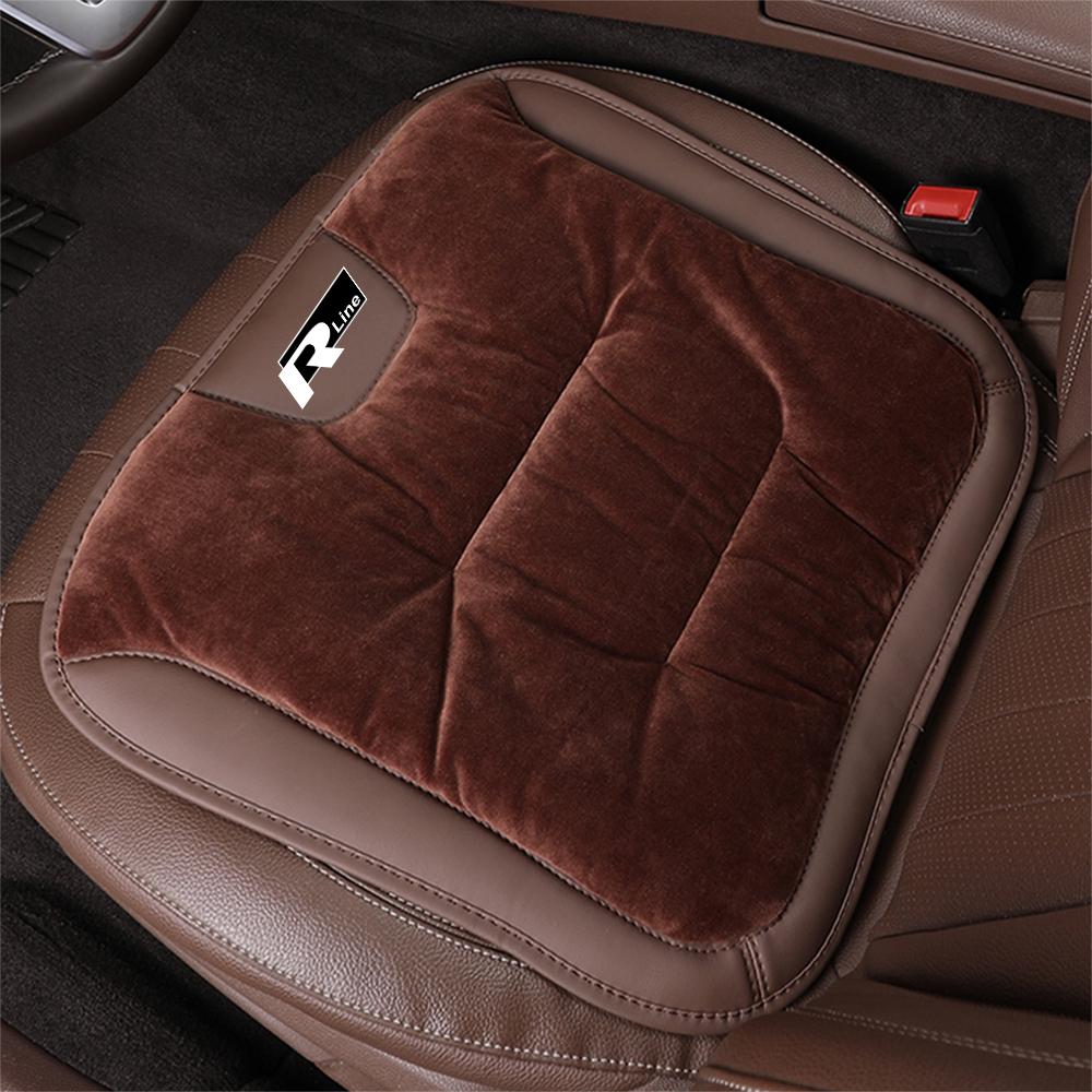 W16Flannel Car Seat Cushion Winter Warm Front Chair Rear Seat Pad For Volkswagen VW R Polo Passat Rline Golf 4 5 6 Tiguan Jetta GTI