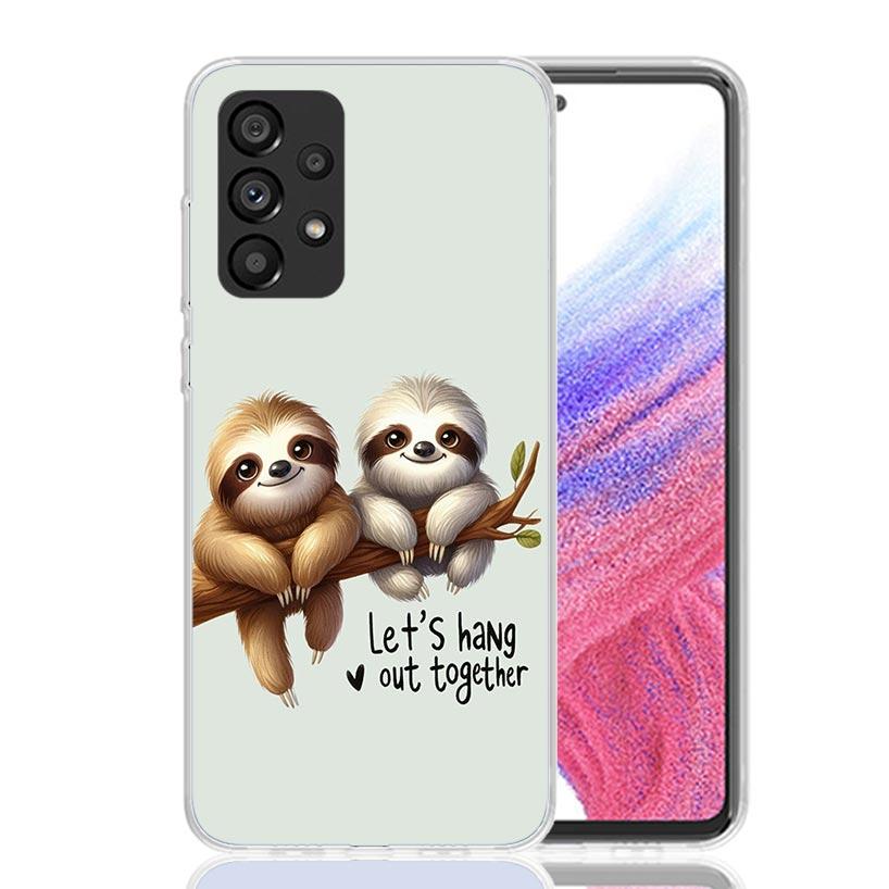 

Animal Cute Cartoon Sloth Coffee Phone Case For Samsung Galaxy A17 A16 A14 A15 A13 A57 A56 A54 A55 A53 A37 A36 A34 A35 A33 A26 A Samsung A15