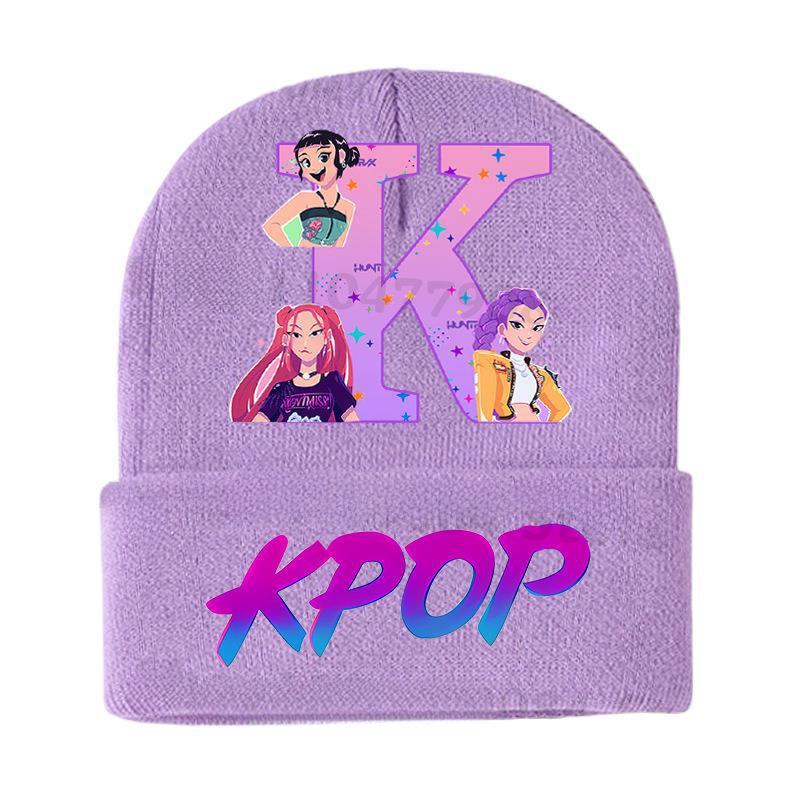 Demon Slayer KPOP Cartoon Pletená čepice - Teplá venkovní vlněná čepice pro děti