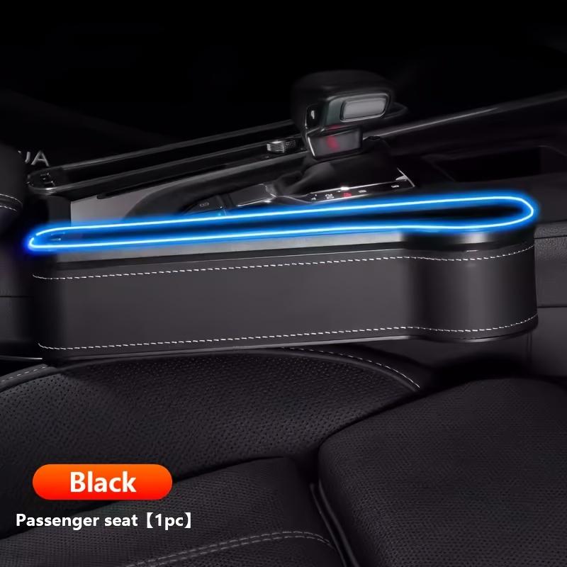 

Органайзер для щели автомобильного сиденья 2-в-1 с двойными USB-зарядками и цветной подсветкой - Контейнер из ПУ-кожи для телефонов и аксессуаров Passenger seat