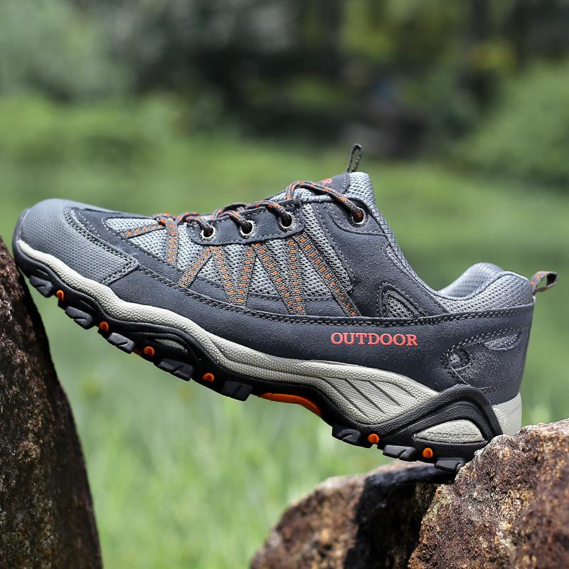 Plus Size Men's Outdoor Leisure Mountaineering Shoes Fashion Sports Travel Shoes Mesh Breathable Hiking Boots