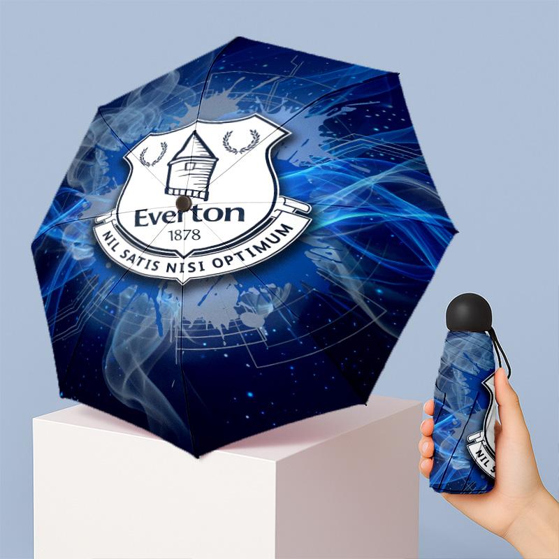 Everton Football Pattern Printed Mini 5 Folds 8 Ribs Compact Umbrella Windproof Waterproof Lightweight Portable Folding