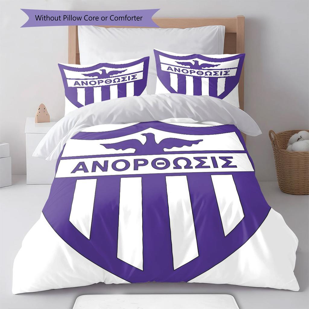 Anorthosis Famagusta FC Bedding Quilt Set Quilt Cover Pillowcase Home Decoration Birthday Gift (1 * duvet cover + 2 * pillowcase, without core)