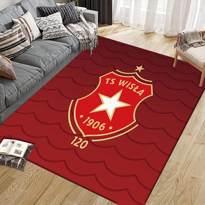 WISLA KRAKOW Flannel Pattern Square Carpet,Area Rug,Carpet Rug for Living Room Bedroom Sofa Playroom Decor,Non-slip Floor Mat
