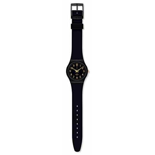 [Swatch] Golden Tac SO28B113 34mm Horloge - Zwart met Gouden Accenten