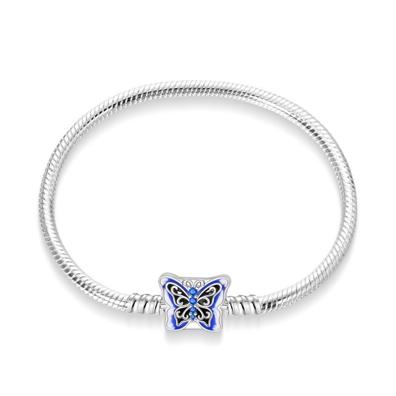Bracelet Silver 925 Original Cute Cat Luminous Butterfly Tree of Life Bracelets Fit DIY Charms Beads Jewelry Gift Making