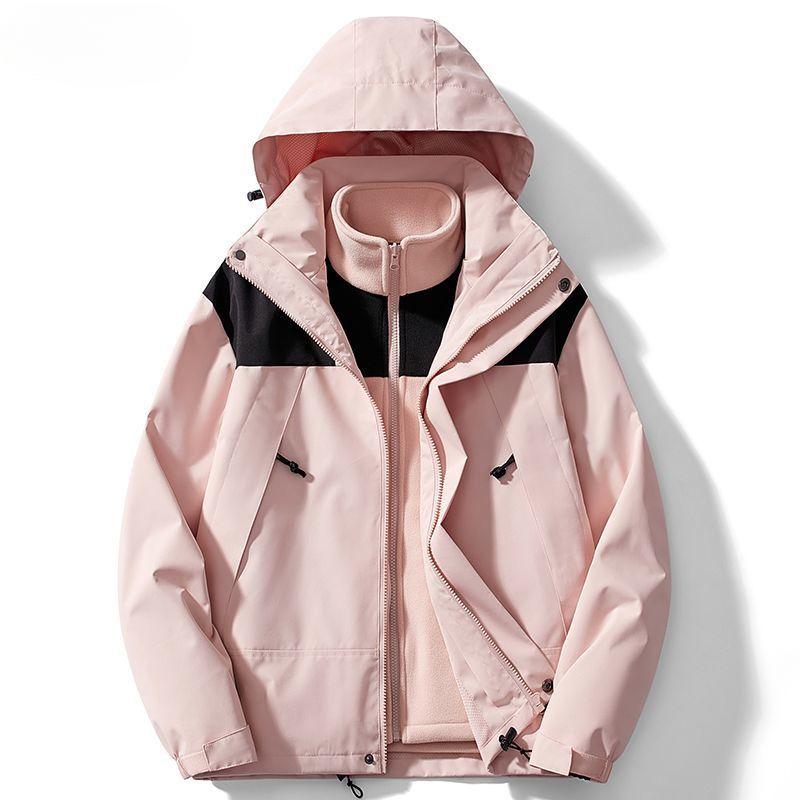 New Style Three-in-one Jacket for Men and Women, Detachable Autumn and Winter Outdoor Mountaineering Clothing, Windproof Jacket