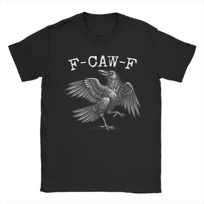 F-Caw-F Black Crow Pun Funny Bird Cawing Grunge T Shirt  Popular T-Shirts Short Sleeve Funny Tops O Neck Oversize Tees