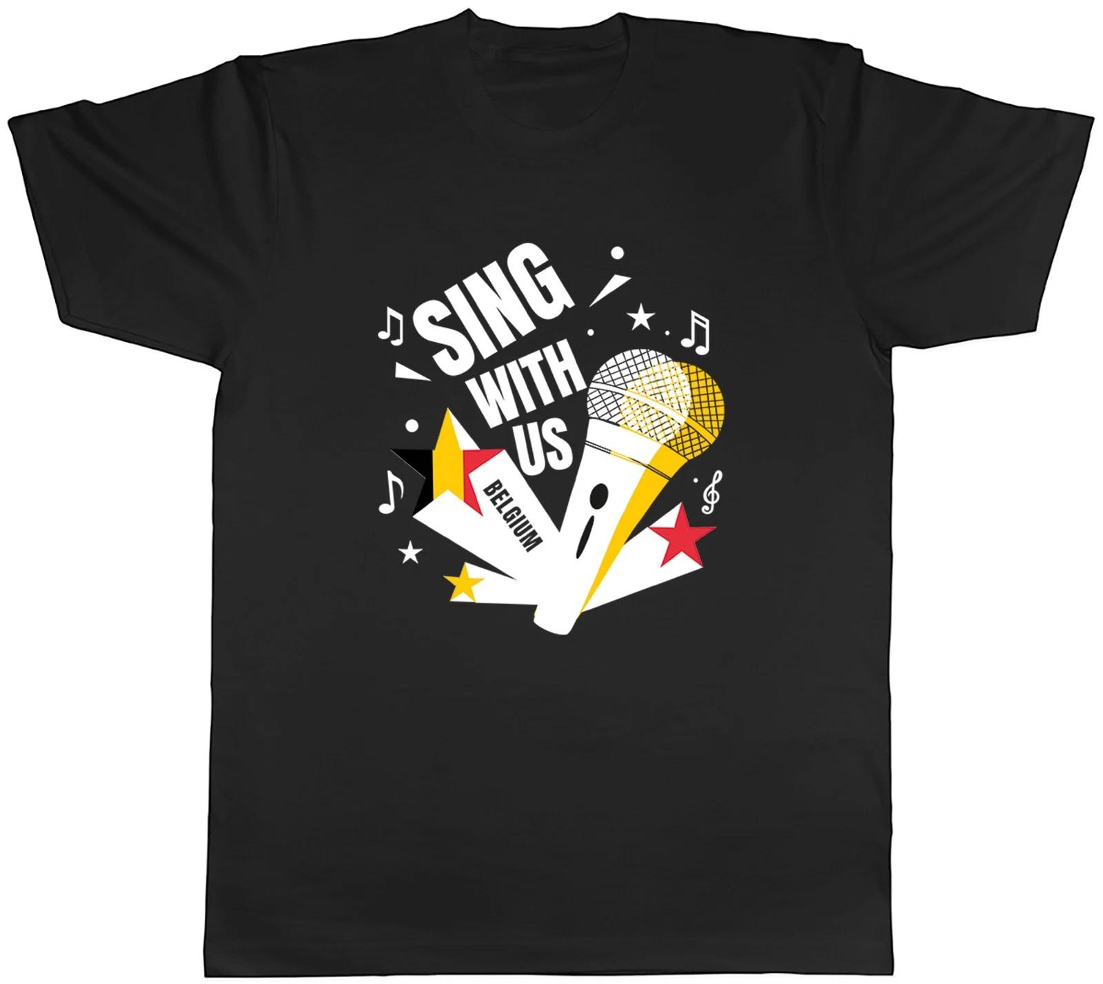 Belgium Music Sing with us Note karaoke Mens T-Shirt Tee Gift Top XS