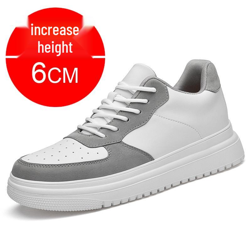 Men s Summer 8CM Height-Boosting Flyknit Mesh Sneakers - Casual White Platform Sports Shoes 45