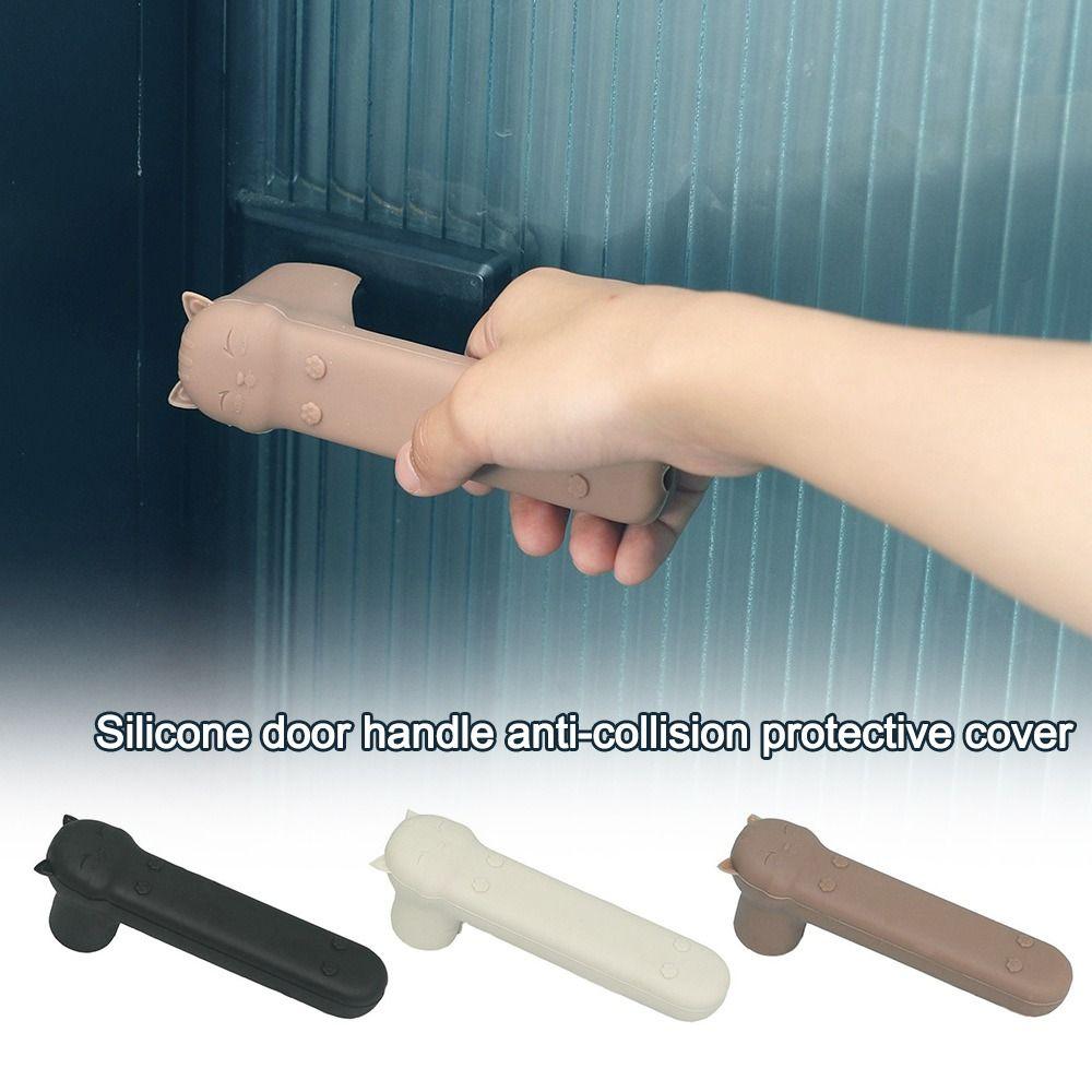 Cartoon Cat Door Knob Cover Silicone Doorknob Sleeve Cute Kids Safety Doorknob Protector for Home