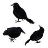 1-9PCS Artificial Black Raven Flocked Feathers Halloween Ghost Party Decoration Spooky Bird Model for Graveyard Scene Prop Favor