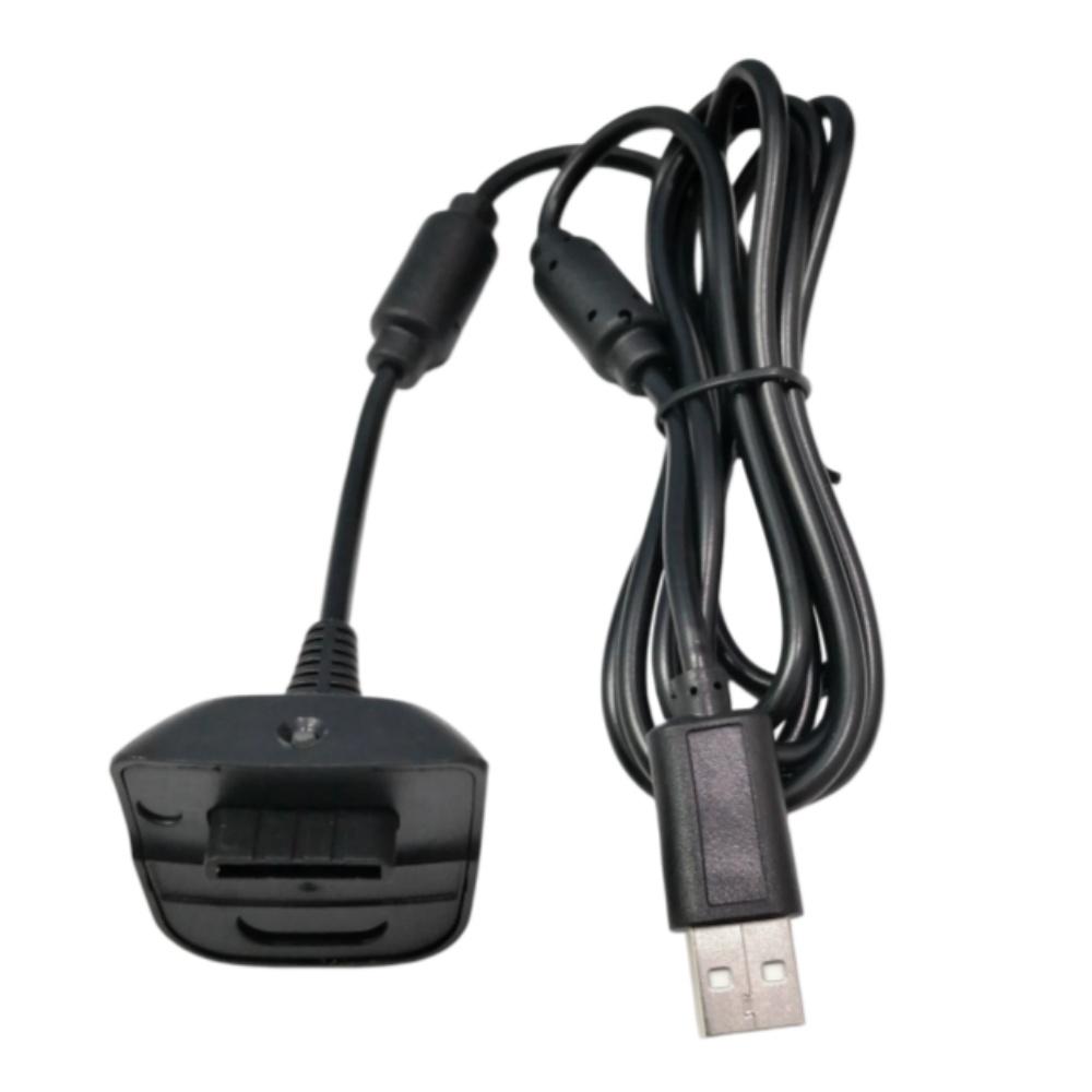 Black Wireless Controller USB Charging Cable Replacement Charger Cord For Xbox 360