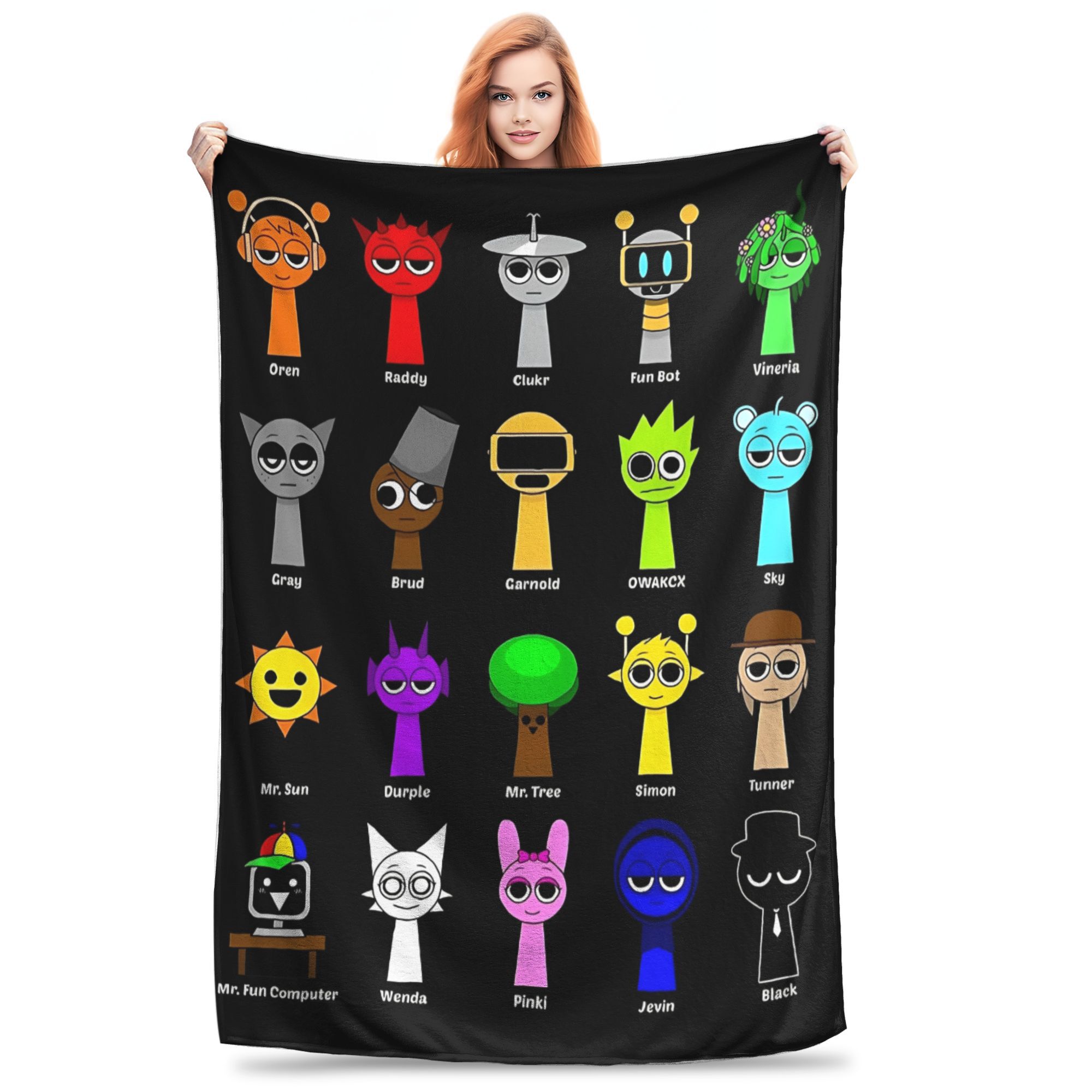 

Тепла М яка Ковдра Подорожня Офісна Всі мої Sprunki Ігрові Іграшки Плед Фланелева Постільна накидка Для Дивана Крісла Софи Ліжка Покривало на Ліжко 76x102cm