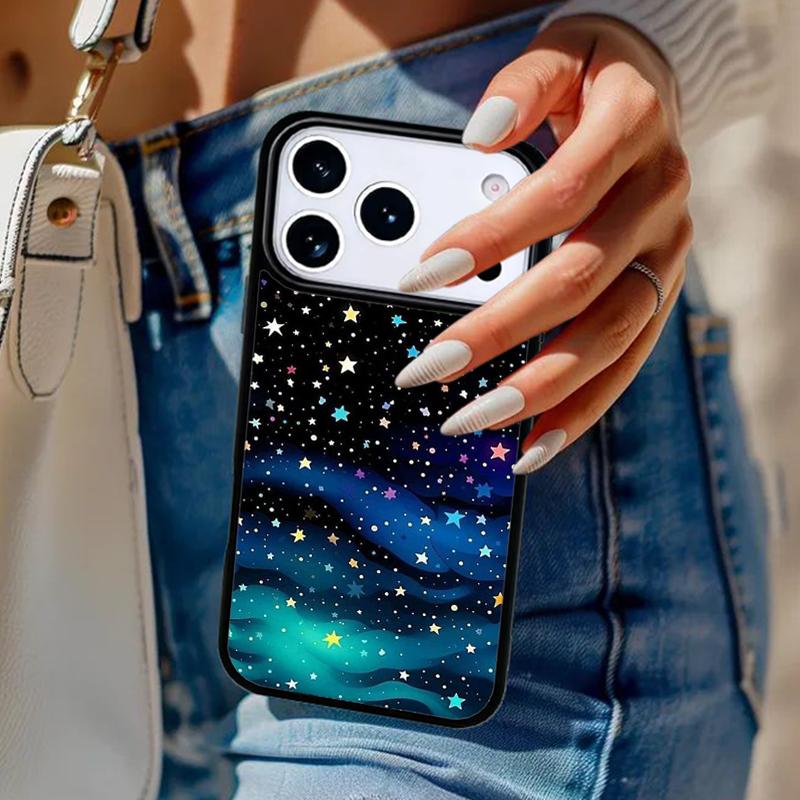 Colorful Stars Phone Case For iPhone 17 Air 14 15 13 12 Max Cover For Apple 14 15 16 16e 11 Pro Max Plus Coque