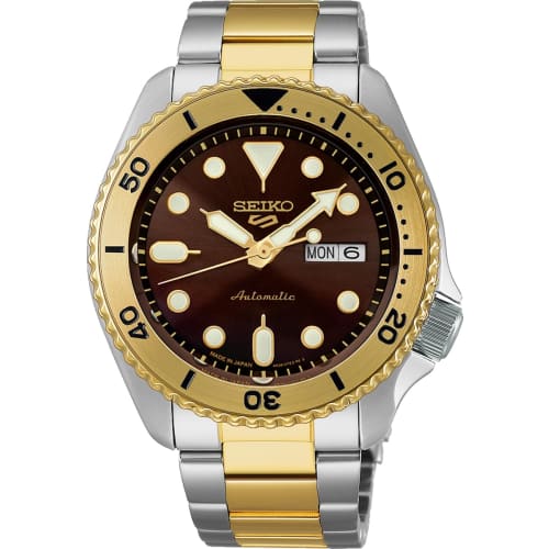 

Seiko 5 SPORTS SKX Sports Style Automatic Watch, Made in Japan, U.S. Special Creation, SRPK24, Men s, Silver and Gold, Overseas Model