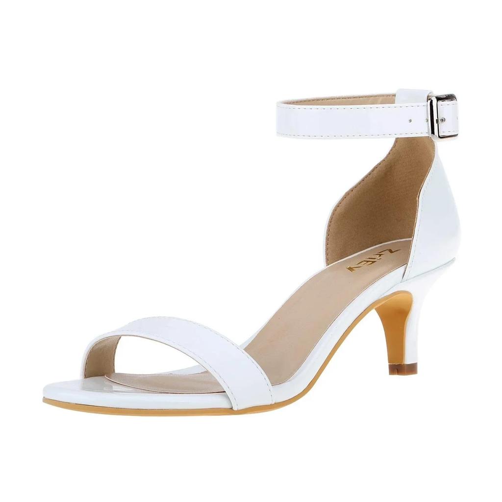 Sandały damskie Lato Seksowne Leopard Duży rozmiar Odkryty palec Pasek na kostkę Wysokie obcasy Damskie sandały z klamrą 5cm Niski obcas Buty na imprezę ślubne