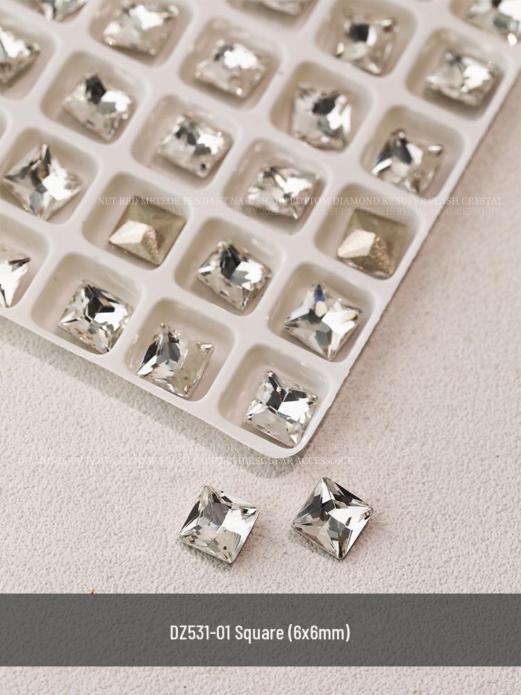 

Мигающие украшения для ногтей: Прозрачное бриллиантовое сердце, капля воды, квадрат, бабочка аксессуары