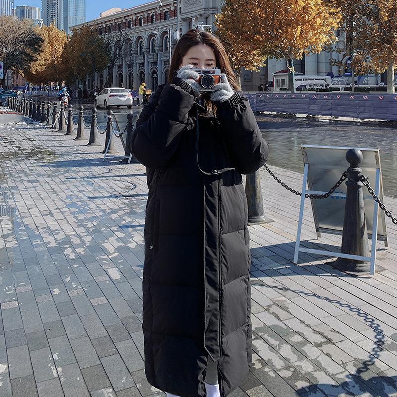 Winter jacket long over-the-knee cotton jacket women's 2025 new padded jacket plus-size couple Korean version of cotton jacket
