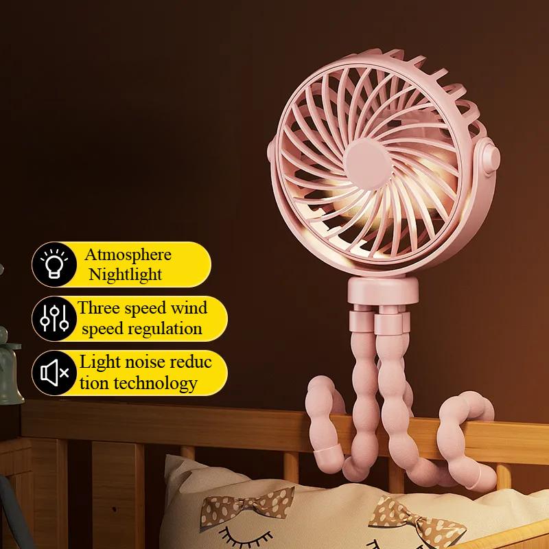 Fan for Cart Stroller Fans Portable Outdoor Fan Clip on For Baby USB Rechargeable Handheld Electric Fan for Home 3 Speeds