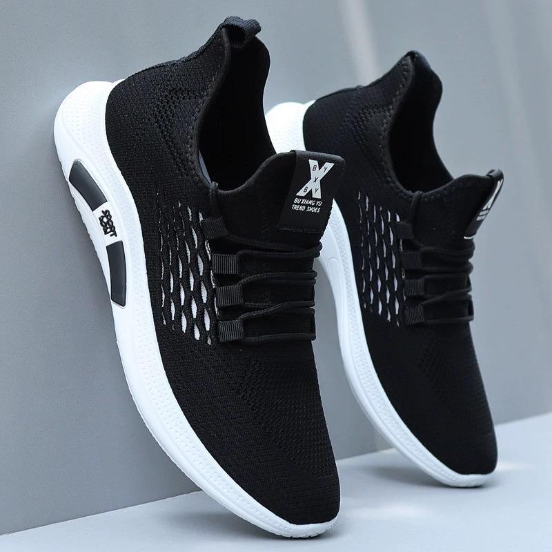 Men's Korean Style Running Shoes with Breathable Mesh for Spring/Summer