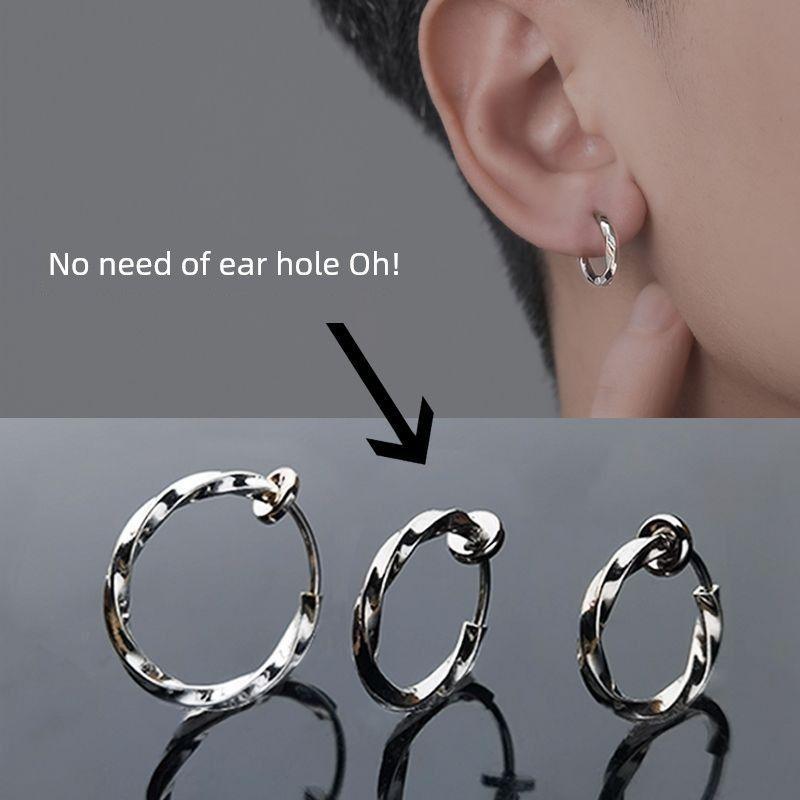

Mobius Non-Pierced Earrings Men s Punch-Free Men s Stylish Painless Ear Clip Fashion Normcore Style Men s Earrings Women 12mm ear clip pair (gift box)