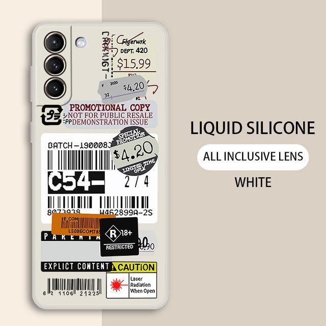 

Чехол с этикеткой в ​​стиле ретро со штрих-кодом для Samsung Galaxy S9 S8 S20 Fe S21 Note 20 Ultra S22 Ultra 5g S10 Plus, роскошный силиконовый чехол для телефона Samsung S8
