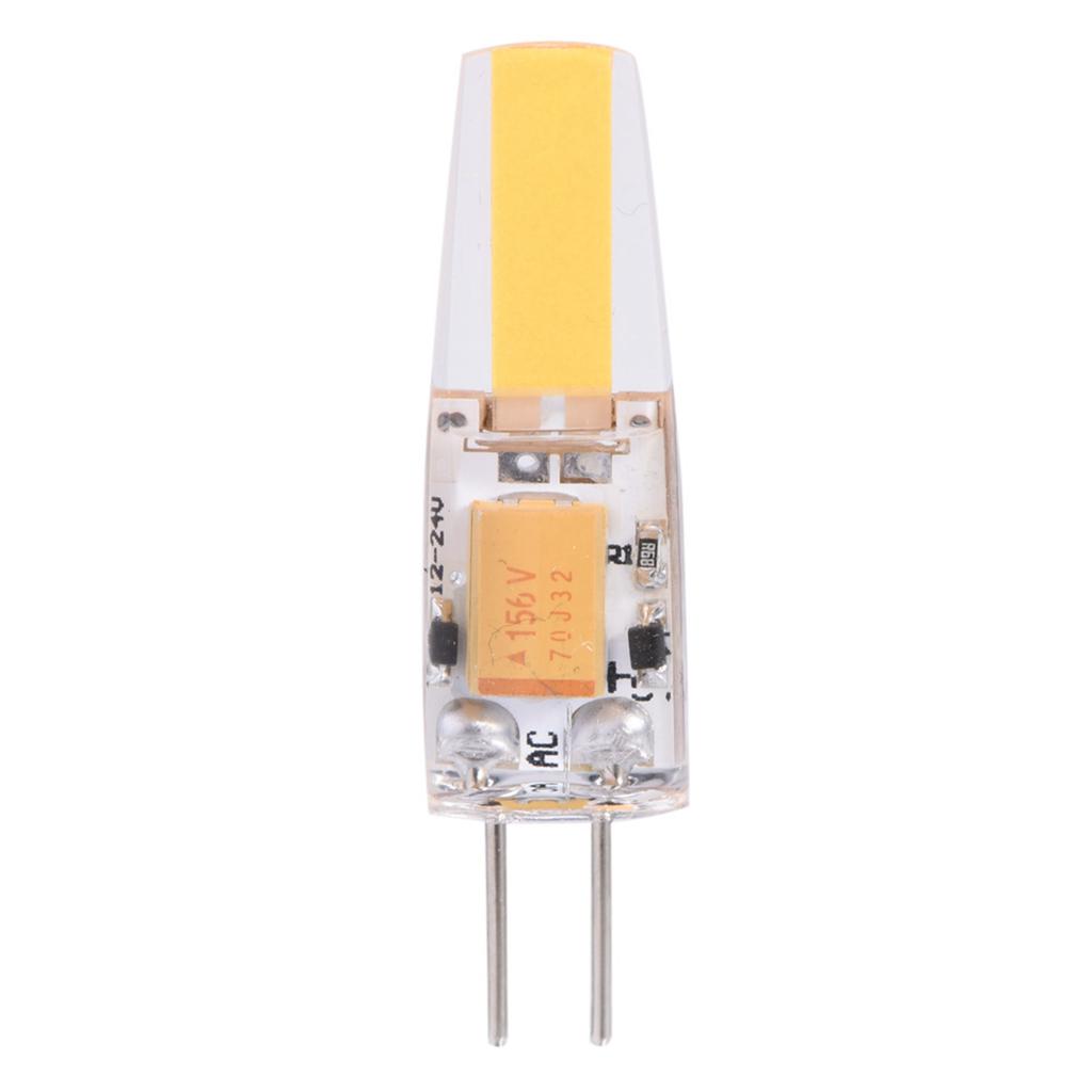 10Pcs ACCelsiusDC12-24V G4 COB LED Light Bulbs NOn Dimmable Silicone Lamp Fixtures (Warm White)