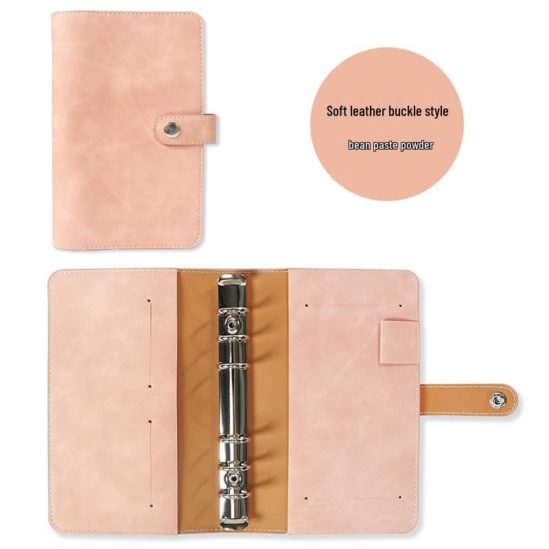 

A6 Macaron PU Binder: Multifunctional ID Card Storage and Six-Hole Loose-Leaf Notebook