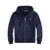 Herren Velours Polo Hoodie Set mit gesticktem Pferde-Logo