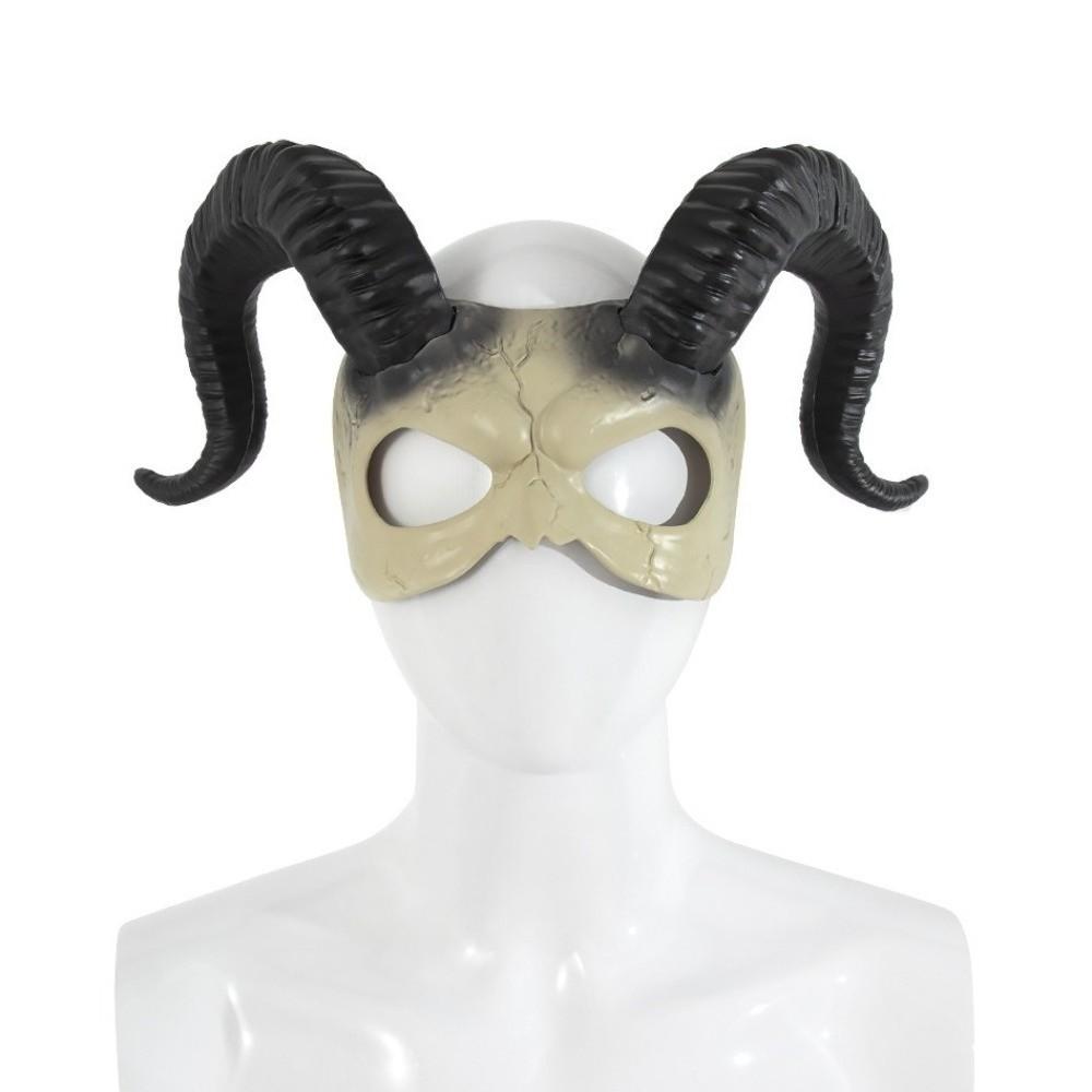Plastic Halloween Mask Animal Demon Mask Funny Sheep Horn Mask  Masquerade