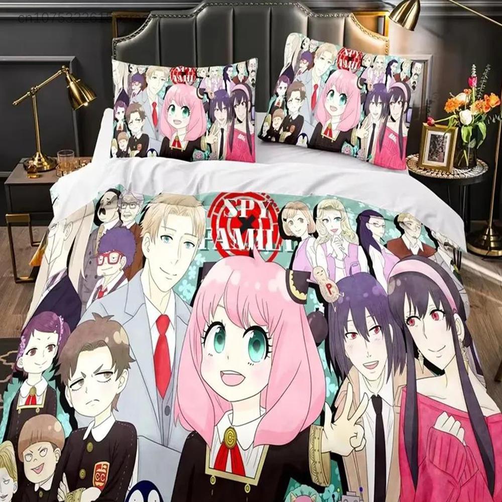 3D Print Anime SPY×FAMILY Anya Forger 3D Duvet Cover Bedding Set Comforter Linen Pillowcases Home Decor Single Double King Queen